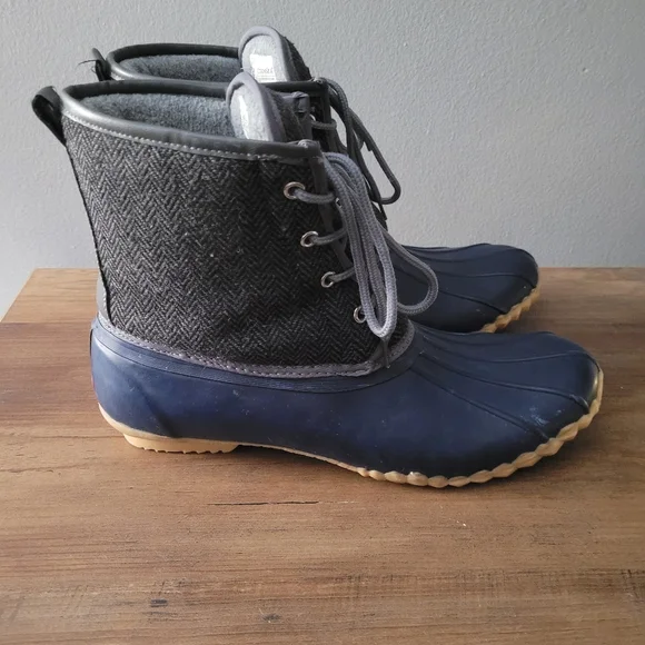 Chooka Eastlake Herringbone Gray Quilted Duck Boots Winter Sz 11 - Picture 2 of 12